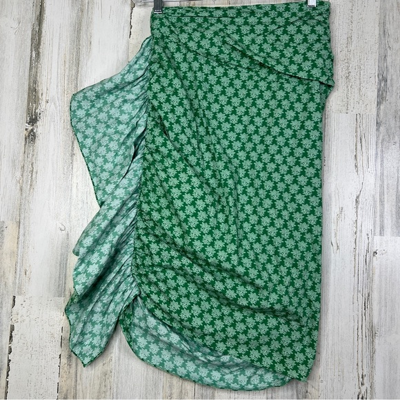 Rhode Women's Green Asymmetric Felicity Scalloped‎ Ruffle Skirt Size 6 - Picture 10 of 13